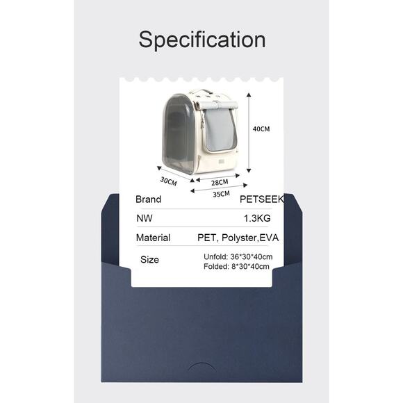 Pet Cat Dog Backpack Carrier With Clear View - Picture 10 of 10